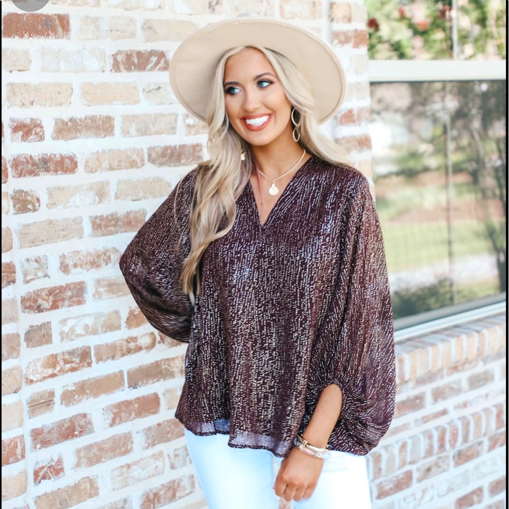 Adrienne leopard balloon sleeve blouse